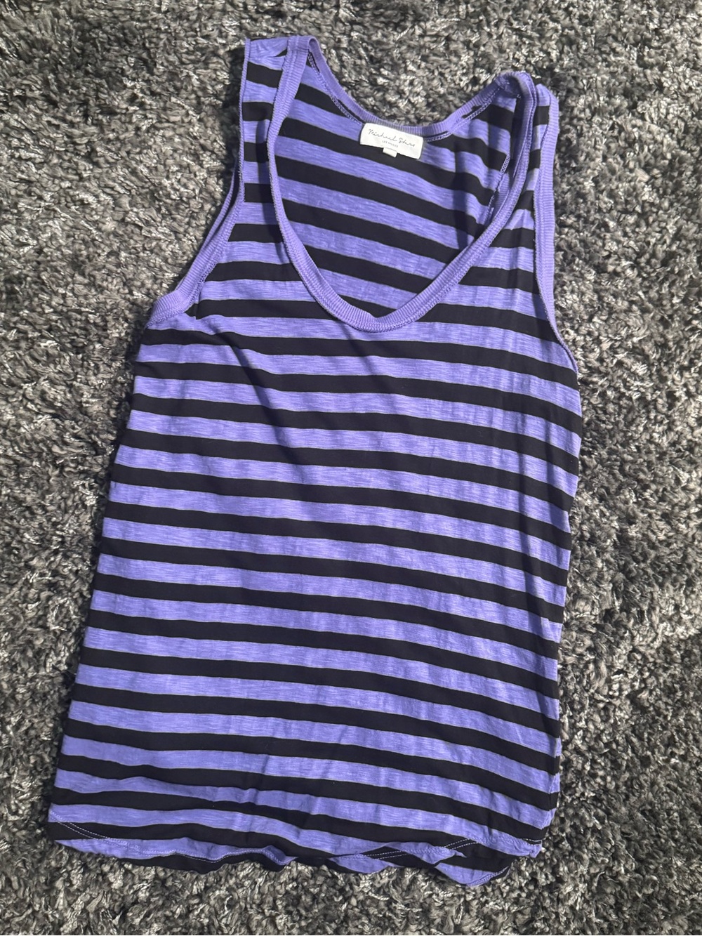 Women's Michael Stars Tobi Striped Tank in Galaxy and Black Stripe Small